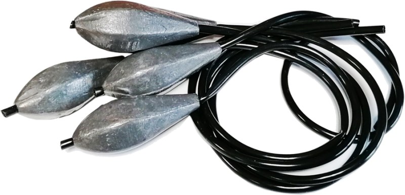 Olovko - záťaž v tvare hranatej olivy s hadičkou