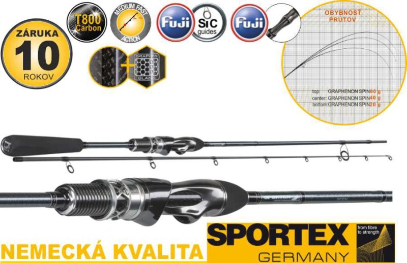 Prívlačové prúty Sportex Graphenon Spin Ultra Light