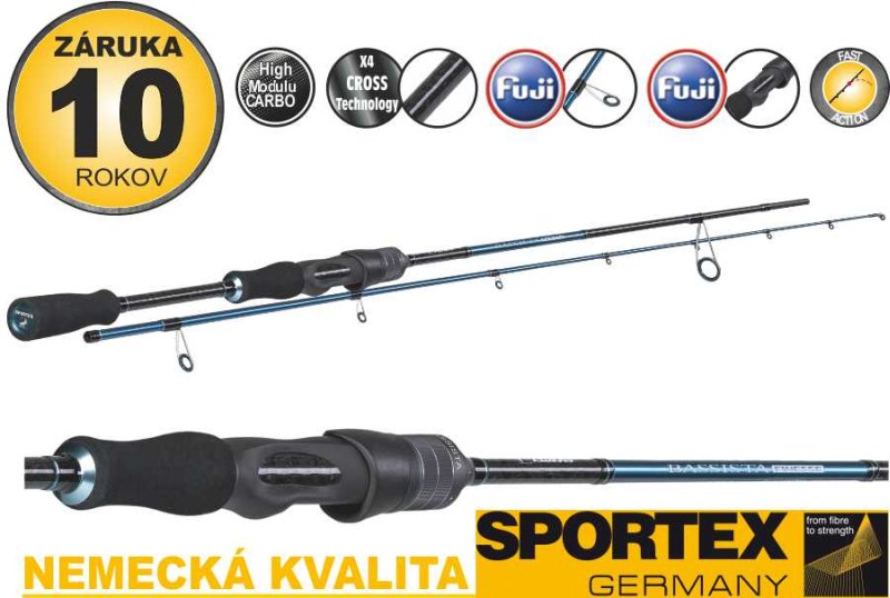 Prívlačové prúty SPORTEX Bassista Drop Shot - 2dielne