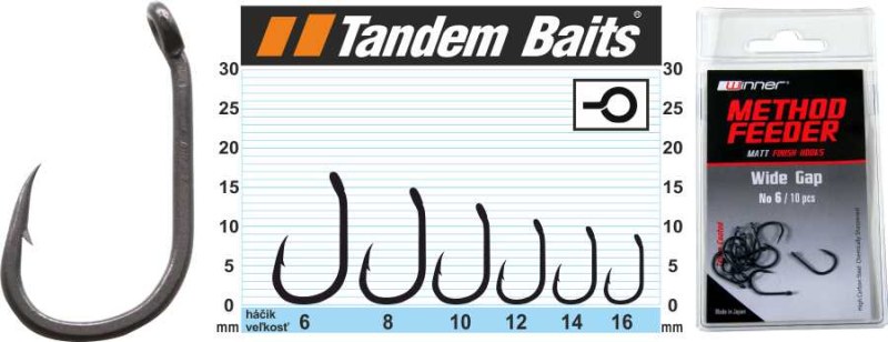 Háčiky Winner Method feeder Wide Gap 10ks - matné