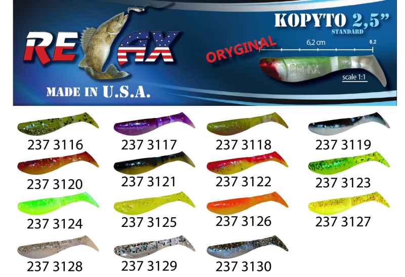 Gumová nástraha RELAX KOPYTO 2,5 LAMINATED - 6,2cm