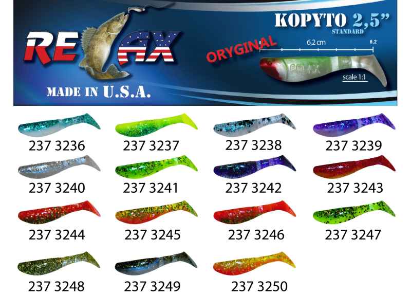 Gumová nástraha RELAX KOPYTO 2,5 LAMINATED - 6,2cm