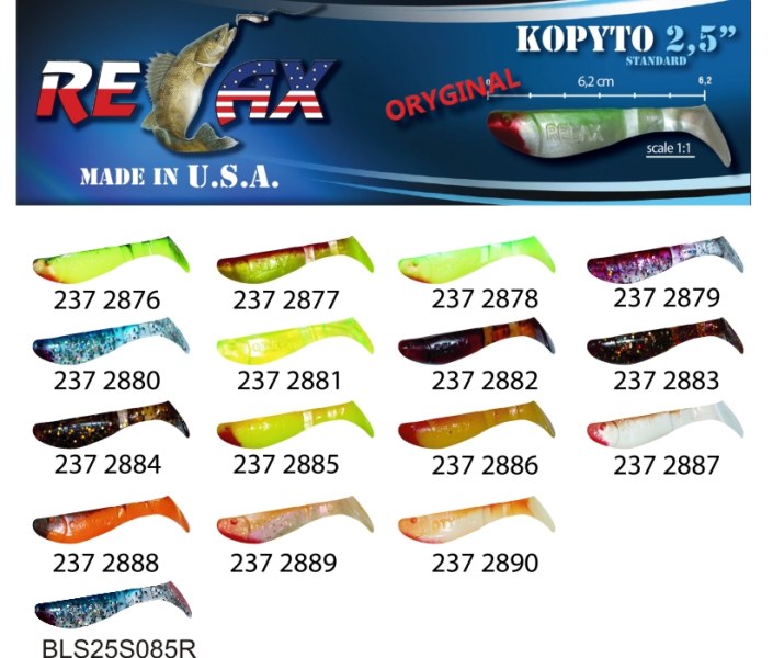 Gumová nástraha RELAX KOPYTO 2,5 STANDARD - 6,2cm