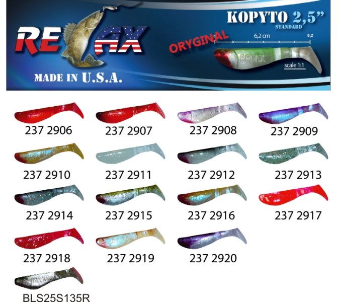 Gumová nástraha RELAX KOPYTO 2,5 STANDARD - 6,2cm