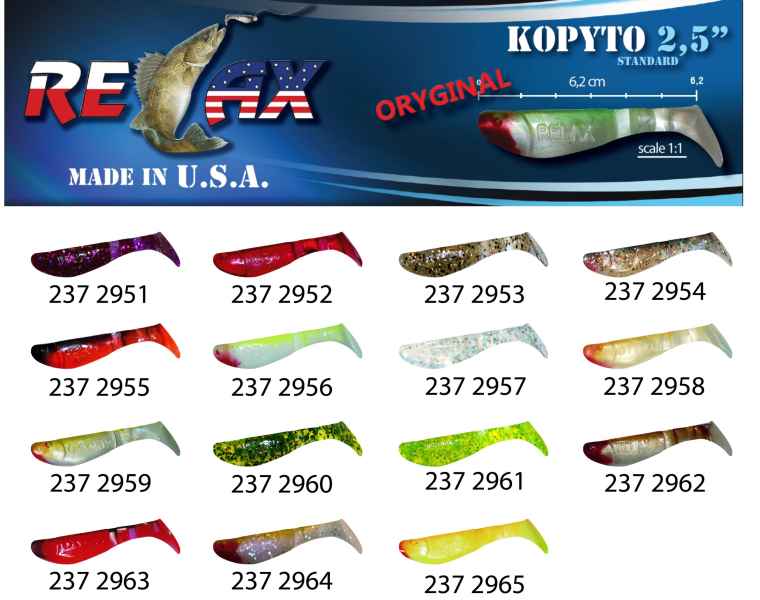 Gumová nástraha RELAX KOPYTO 2,5 STANDARD - 6,2cm