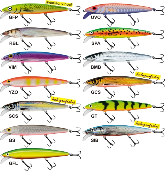 Salmo vobler Whacky WY12, plávajúci, 12cm