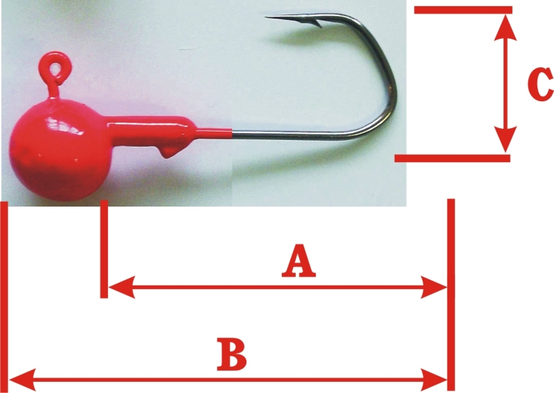 JIG háčik s očkom - Spezi - červený - 20ks